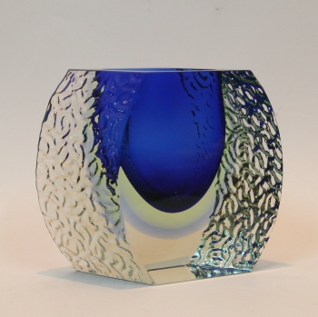 Vaso en cristal de Murano. Luigi Mandruzzato. - Somerso.