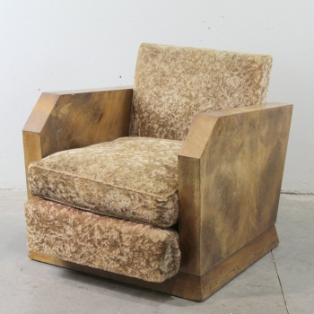 Sillón Art Decó francés - En madera de palma de caoba y tapicería en terciopelo de época.
Sin restaurar.