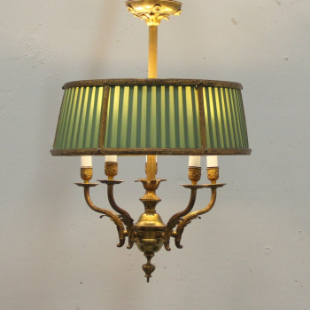 Lámpara de techo de principios del siglo XX - Bronce y seda.
Electricidad revisada.