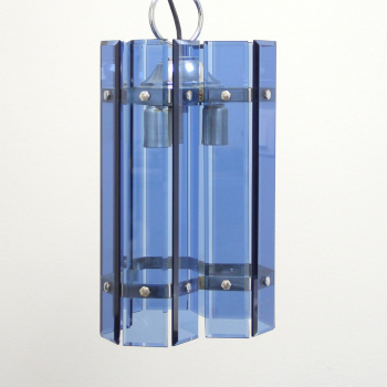 Lámpara de cristal de Murano - Metal cromado y cristal biselado.
Italia.