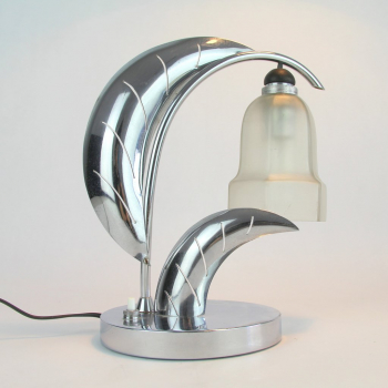 Lámpara Art Decó francesa - Metal cromado y cristal.
Casquillo E27