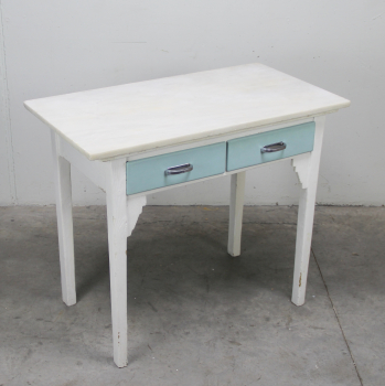 Mesa de cocina Art Decó - Realizada en mármol y madera pintada.