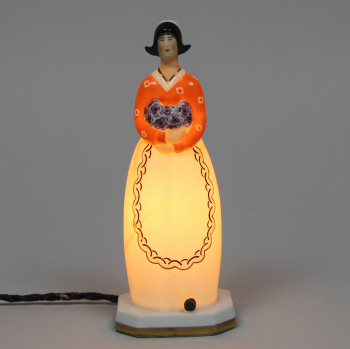 Lámpara Art Decó de Robj. - Porcelana pintada.
Francia.