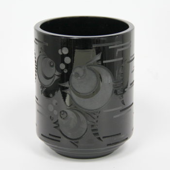 Vaso Art Decó monocromo de André Delatte - Grabado al ácido y firmado Jarvil.