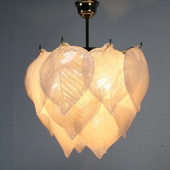 Lámpara de techo en cristal de Murano de los años 70 - Electricidad revisada.