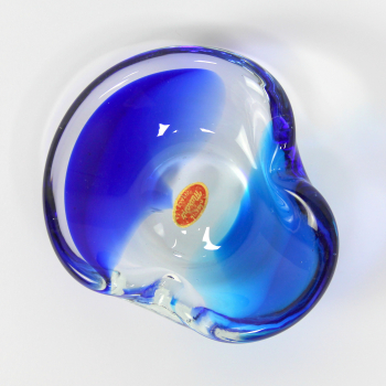 Cristal de Murano en tonos azules - Etiqueta de origen.