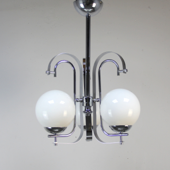 Lámpara italiana de los años 70 - Metal cromado y opalina.
Electricidad revisada.