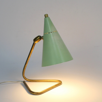 Lámpara de mesa vintage de Gilardi & Barzaghi - Realizada en latón y aluminio lacado.
Electricidad renovada. E 14.