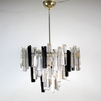 Lámpara de techo de Paolo Venini - Realizada en cristal de Murano y metal dorado.