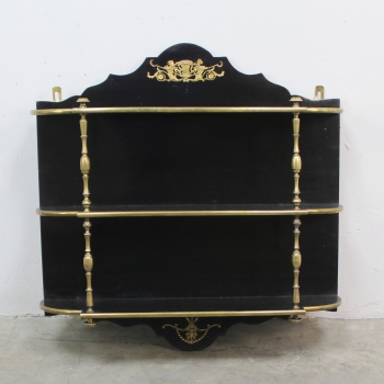 Estantería Napoleón III - Fabricada en madera ebonizada, bronce y latón.