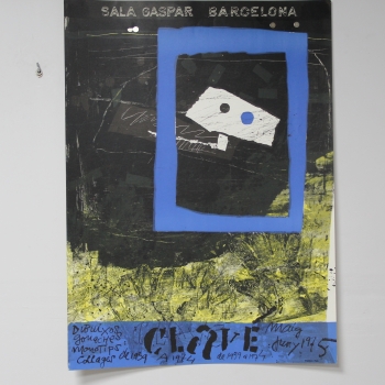 Cartel litográfico exposición  de Antoni Clave en la galería Gaspar de Barcelona. - Litografía sobre papel.