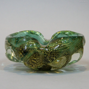 VENDIDO.CRISTAL DE MURANO. BAROVIER & TOSO. - Verde con polvo de oro.
Italia